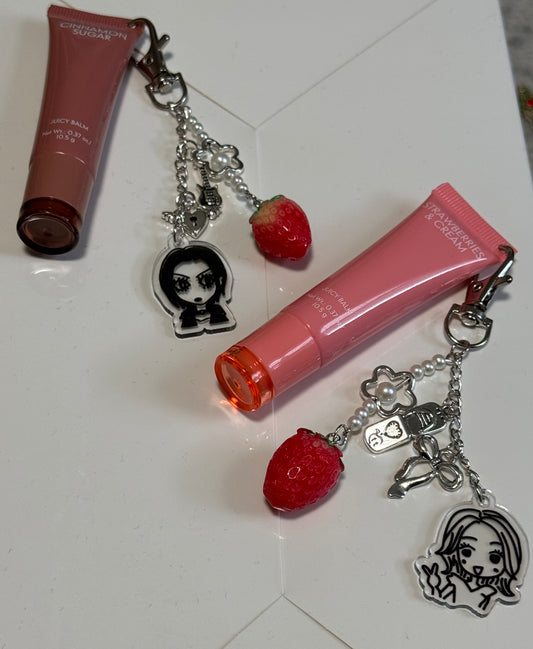 Nana Anime Acrylic Keychain Lip Balm Set