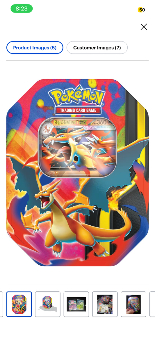 Pokémon Mega Charizard Ex X or Y Tin