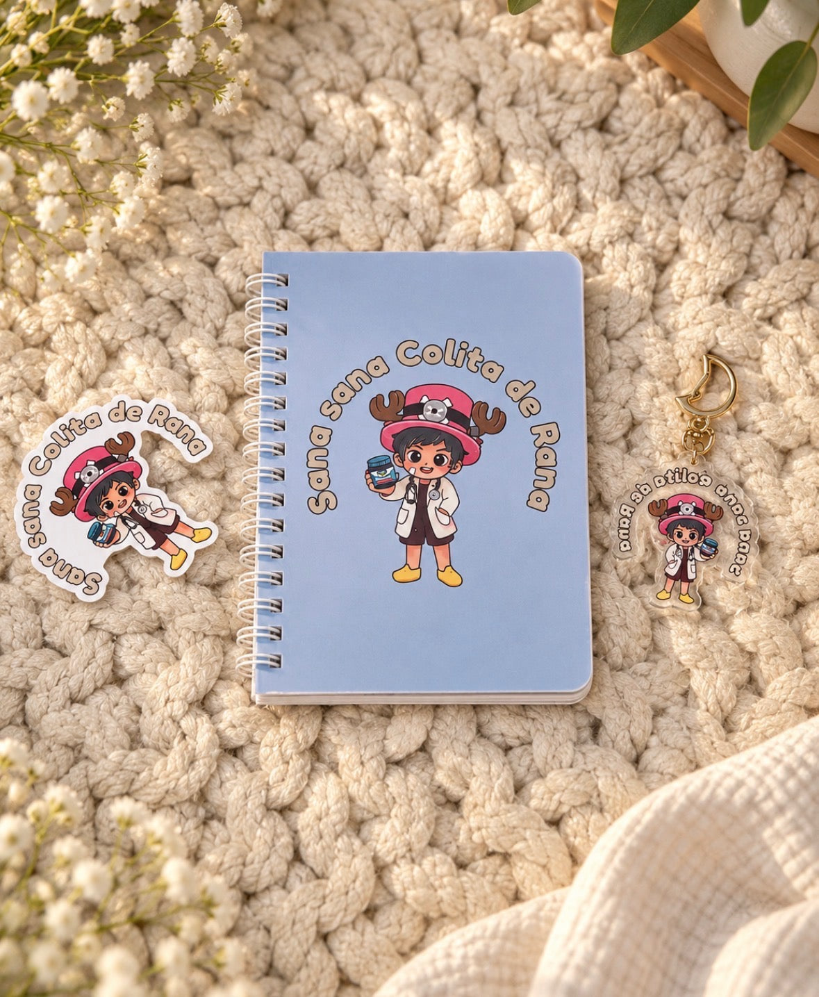 Ace’s Pop Shop Original Bundle: Notebook, Sticker & Keychain (Sana Sana Colita de Rana Exclusive)